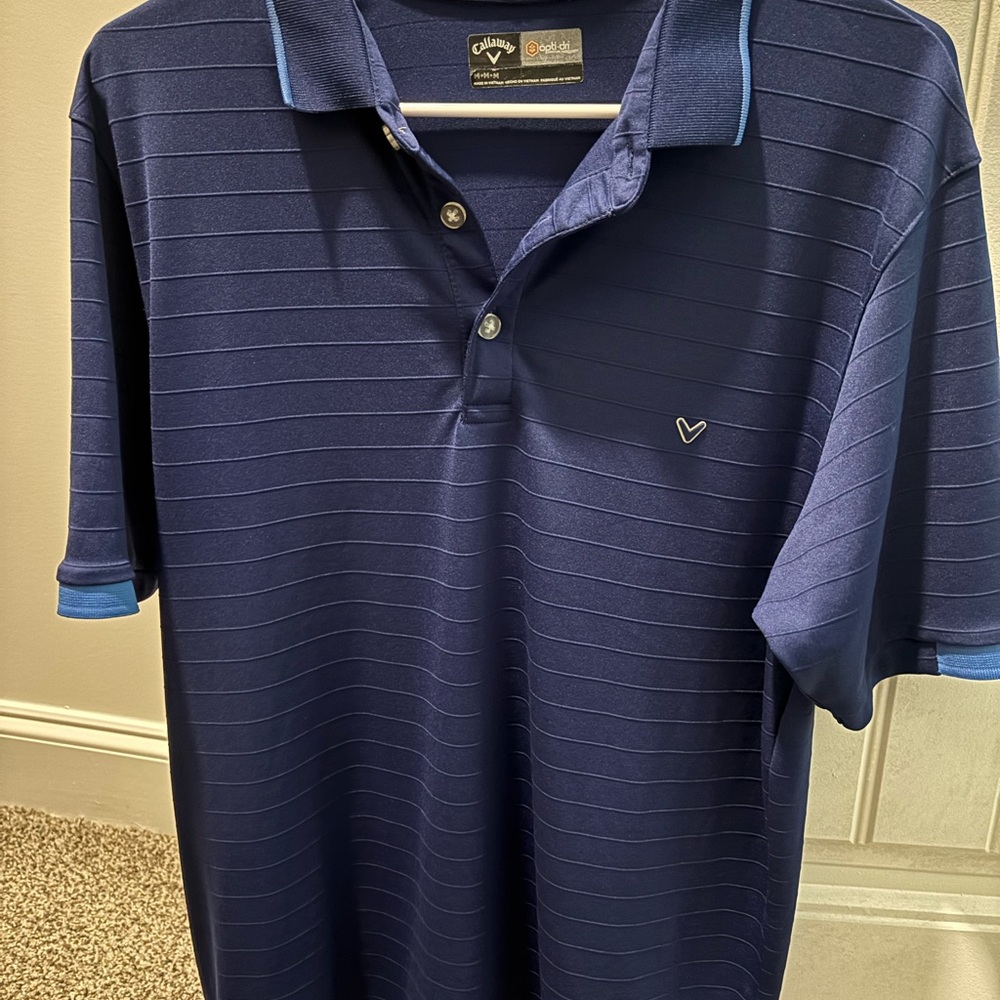 Callaway Blue Polo Shirt Classic Design Short Sleeves